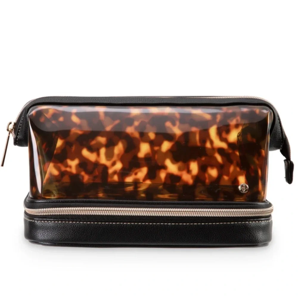 Stephanie Johnson Miami Clearly Tortoise Claire Medium Make-up Case-NWT